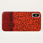 Coque iphone de monogramme Leopard poster de anima (Dos (Horizontal))