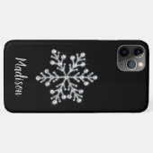 coque iphone de monogramme noir étincelant (Dos (Horizontal))