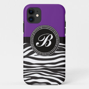 coque iphone de monogramme pour impression de zèbr