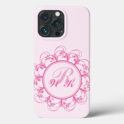 Coque iphone de monogramme rose (Verso)