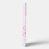 Coque iphone de monogramme rose (Verso / Droite)