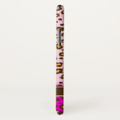 Coque iphone de monogramme rose poster de animal l (Dos/Droite)