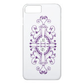 Coque iphone de monogramme violet et blanc (Dos)