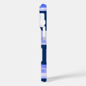 Coque iphone de mosaïque blanche bleu or (Verso / Gauche)