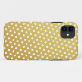 Coque iphone de Motif de points de Polka Or (Dos (Horizontal))