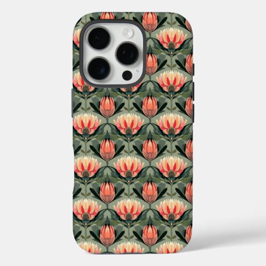 Coque iphone de Motif vert de corail tropical (Verso)