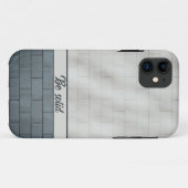 Coque iphone de mur en brique gris (Dos (Horizontal))