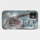 Coque iphone de natation de course de papillon (Dos (Horizontal))