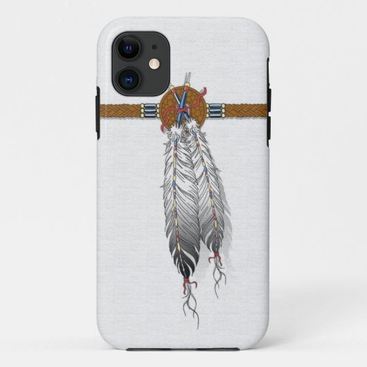 coque iphone de natif américain de plume (Dos)