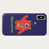Coque iphone de nom d'alien aux yeux (Dos (Horizontal))