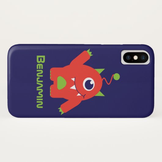 Coque iphone de nom d'alien aux yeux (Dos (Horizontal))