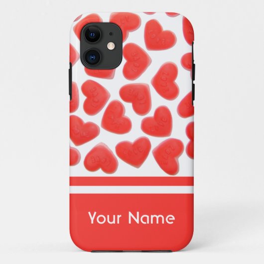 Coque iphone de nom de coeur doux (Dos)