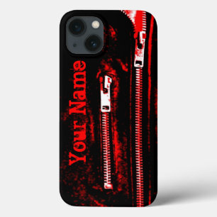 Coque iphone de nom d'impression rouge Zips