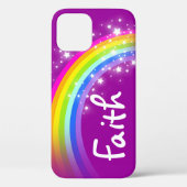 Coque iphone de nom personnalisé Rainbow violet (Verso)