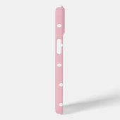 Coque iphone de nom Polka Dot rose et gris (Verso / Droite)