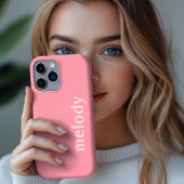 Coque iphone de nom rose vif moderne