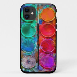 Coque iphone de Pallette 4 de peinture d'aquarelle