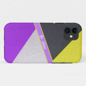 Coque iphone de papier jaune et violet (Dos (Horizontal))