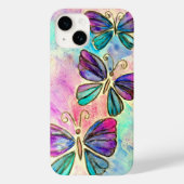 Coque iphone de papillons rose pourpre (Verso)