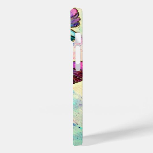 Coque iphone de papillons rose pourpre (Verso / Gauche)