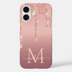 Coque iphone de Parties scintillant d'or Rose pers
