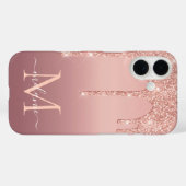 Coque iphone de Parties scintillant d'or Rose pers (Verso (horizontal))