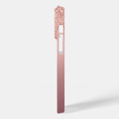 coque iphone de Parties scintillant Gold rose avec (Verso / Gauche)