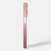 coque iphone de Parties scintillant Gold rose avec (Verso / Droite)