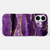 Coque iphone de Parties scintillant Purple Gold av (Verso (horizontal))