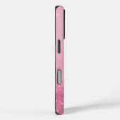 Coque iphone de Parties scintillant rose avec init (Verso / Droite)