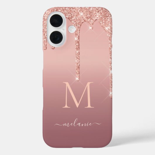 coque iphone de Parties scintillant rose Gold avec (Verso)