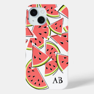 Coque iphone de pastèque "Monogramme" vertical