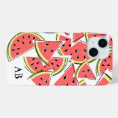 Coque iphone de pastèque "Monogramme" vertical (Verso (horizontal))