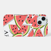 Coque iphone de pastèque "Monogramme" vertical (Verso Horizontal)