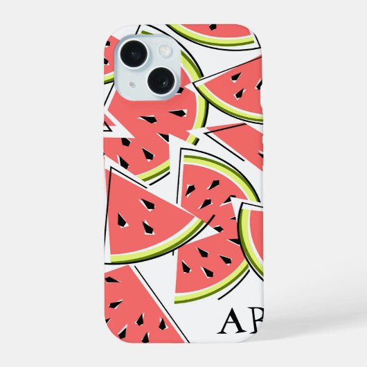 Coque iphone de pastèque "Monogramme" vertical (Verso)