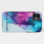 Coque iphone de peinture abstrait multicolore (Dos (Horizontal))