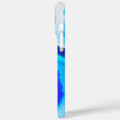 Coque iphone de peinture bleu et Marbre blanc (Verso / Gauche)