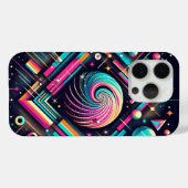 Coque iphone de points de parties scintillant rétr (Verso (horizontal))