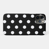 Coque iphone de points Polka noir et blanc (Dos (Horizontal))