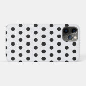 Coque iphone de points Polka noir et blanc (Dos (Horizontal))