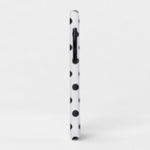 Coque iphone de points Polka noir et blanc (Dos/Gauche)