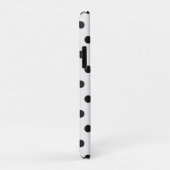 Coque iphone de points Polka noir et blanc (Dos/Droite)