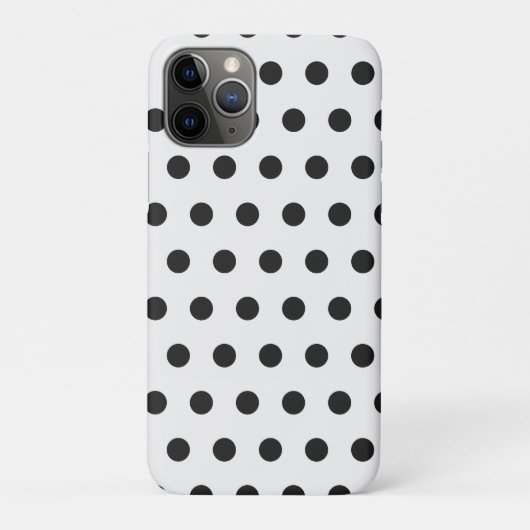 Coque iphone de points Polka noir et blanc (Dos)