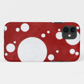 Coque iphone de points Polka Rouge (Dos (Horizontal))