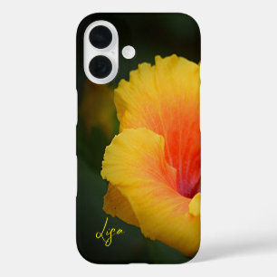 Coque iphone de pomme à fleurs jaunes personnalisé