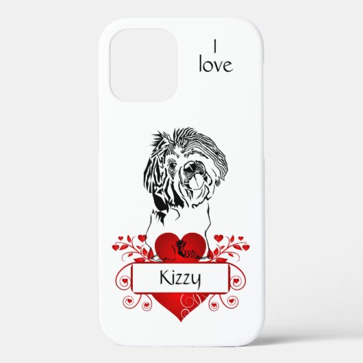 Coque iphone de pomme de coeur/chih Tzu personnali (Verso)