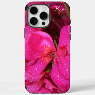 Coque iphone de pomme florale rose vif personnalis