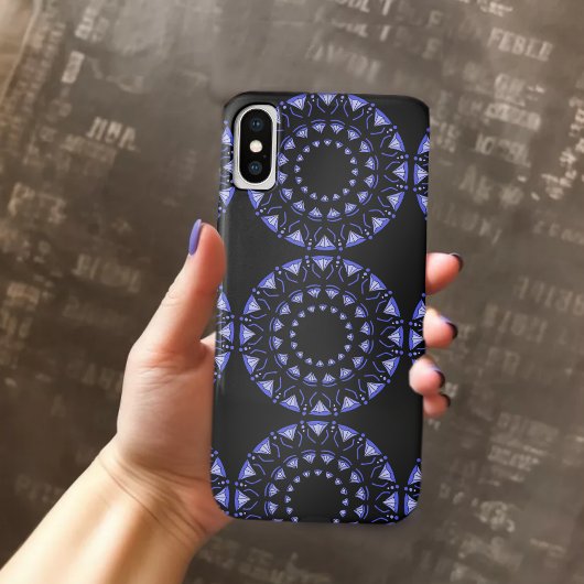 coque iphone de pommes bleu paisley