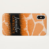 Coque iphone de poster de animal graphique orange (Dos (Horizontal))