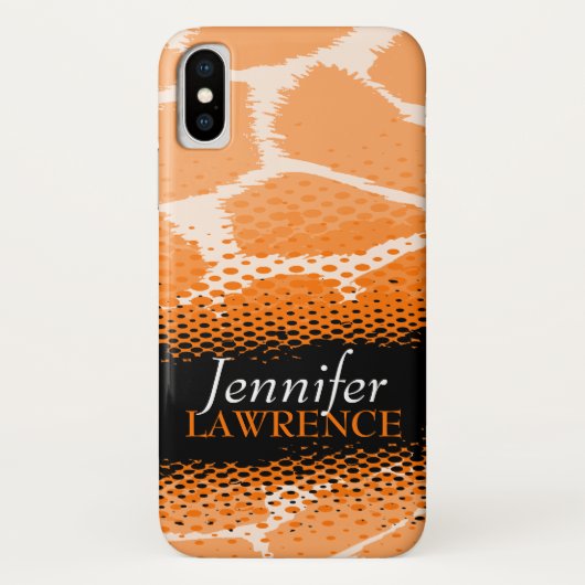 Coque iphone de poster de animal graphique orange (Dos)